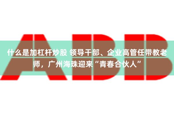 什么是加杠杆炒股 领导干部、企业高管任带教老师，广州海珠迎来“青春合伙人”