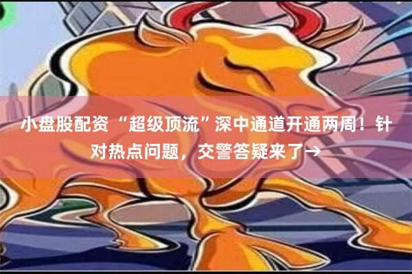 小盘股配资 “超级顶流”深中通道开通两周！针对热点问题，交警答疑来了→