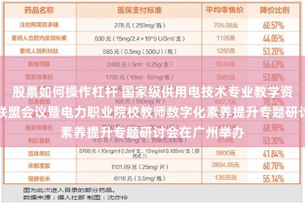 股票如何操作杠杆 国家级供用电技术专业教学资源库共建共享联盟会议暨电力职业院校教师数字化素养提升专题研讨会在广州举办