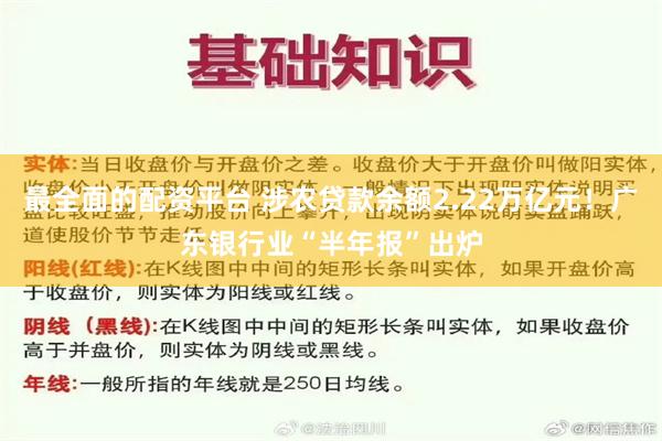 最全面的配资平台 涉农贷款余额2.22万亿元！广东银行业“半年报”出炉