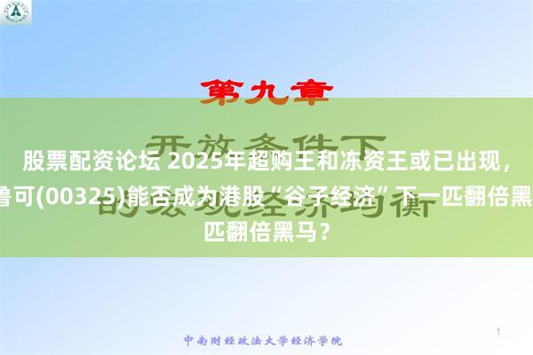 股票配资论坛 2025年超购王和冻资王或已出现，布鲁可(00325)能否成为港股“谷子经济”下一匹翻倍黑马？