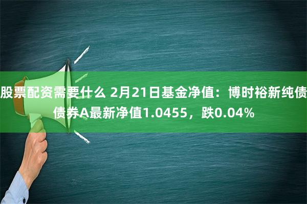 股票配资需要什么 2月21日基金净值：博时裕新纯债债券A最新净值1.0455，跌0.04%